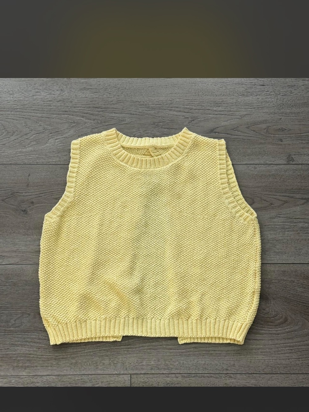 Yellow Knit Sleeveless Sweater Vest - Women
